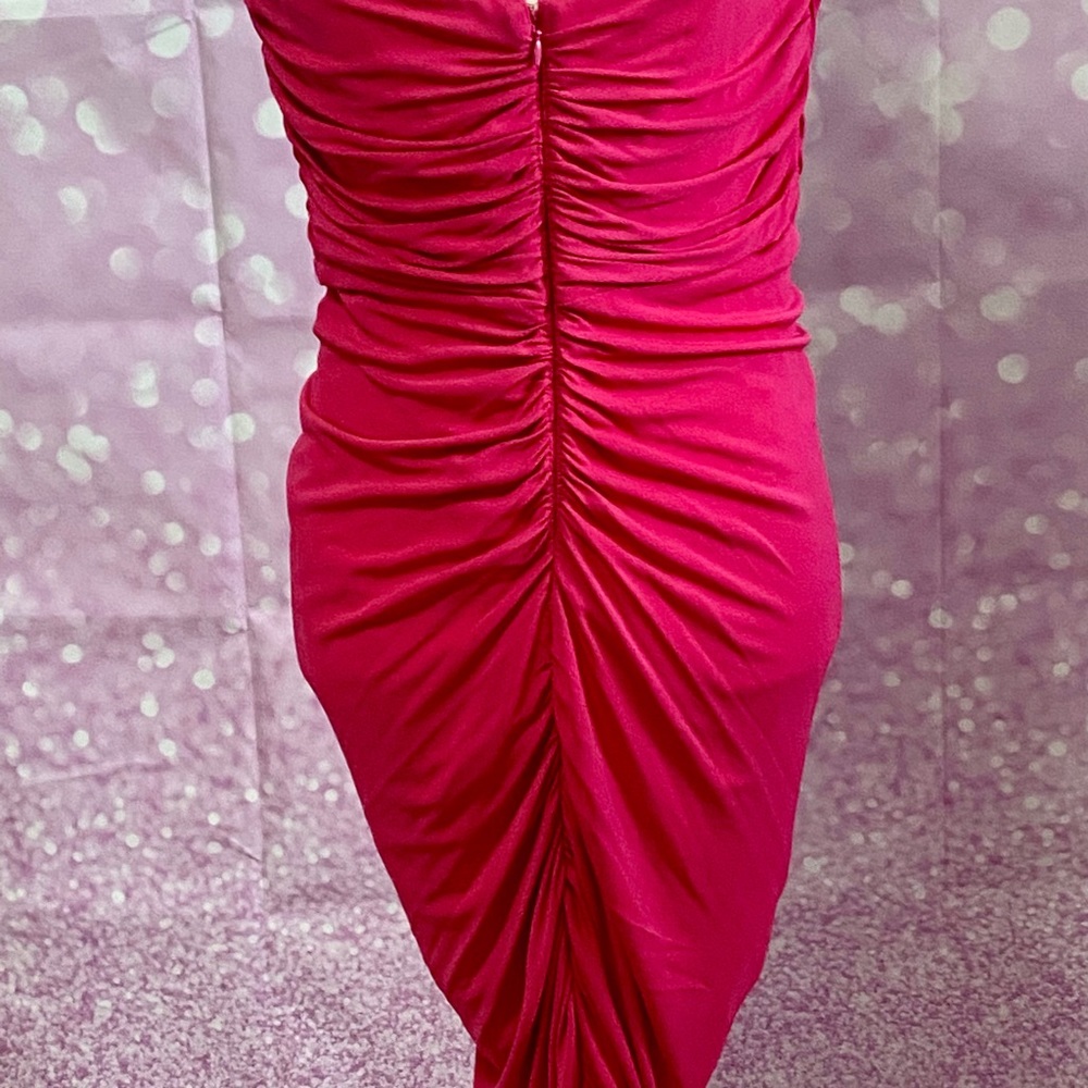 NWT Badgley Mischka strapless with sequin/rhinestone cascade PROM CRUISE GALA - Picture 10 of 16
